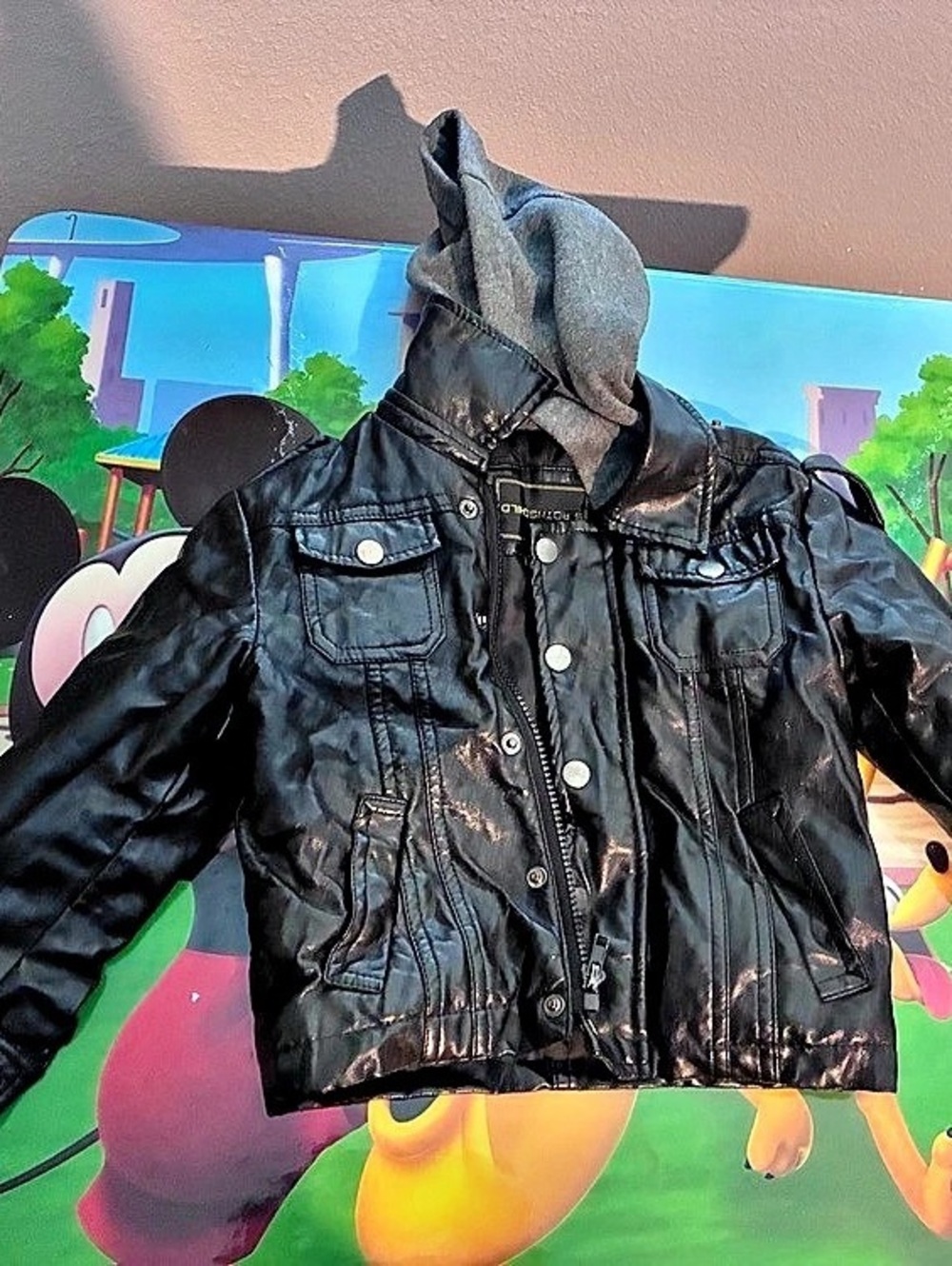 Soprano Hooded Black Jacket Size Small